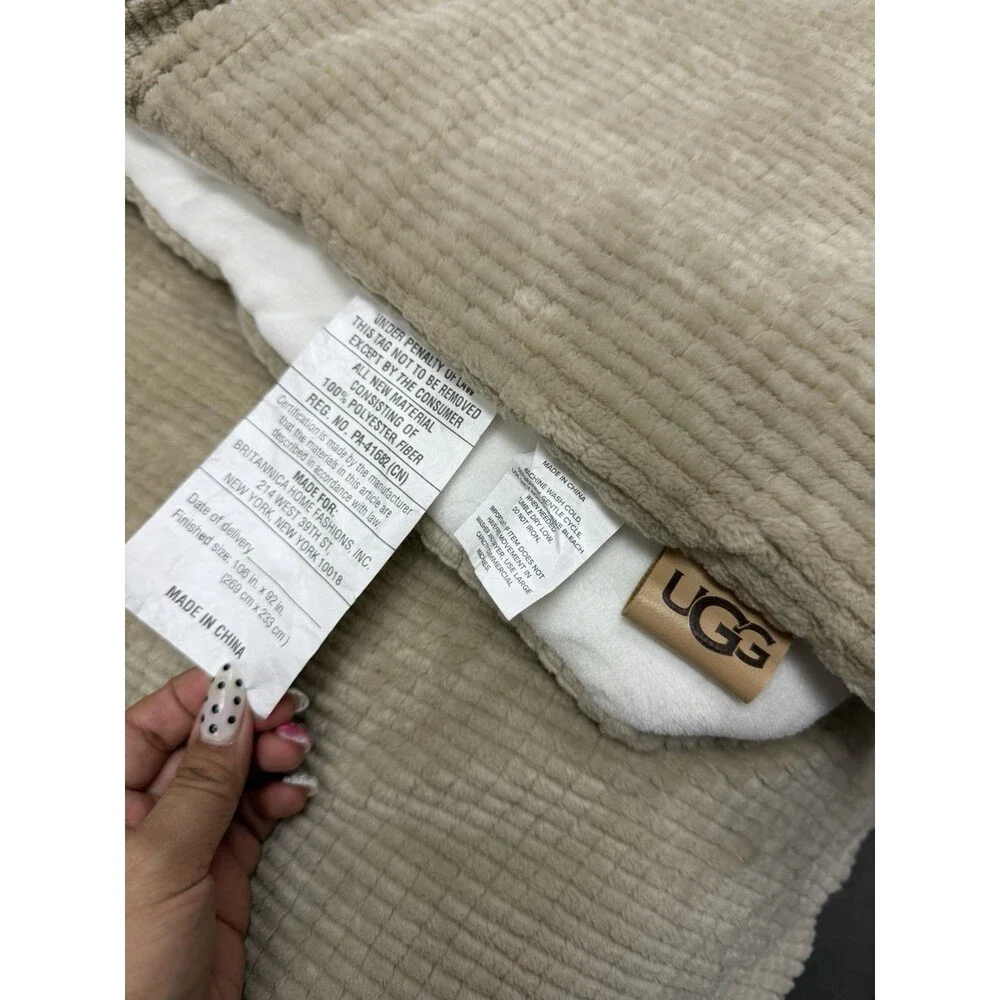 UGG Brody King Reversible 5 Piece Comforter Set Thermal Birch